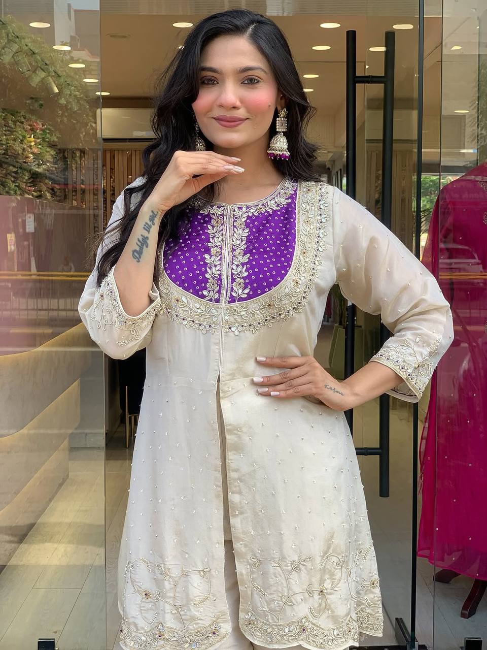 Libaas Luxe Yoke Embroidered Palazzo Style Co-ord Set