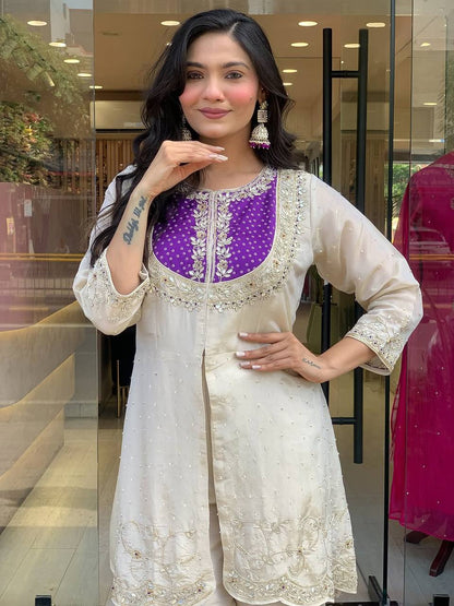 Libaas Luxe Yoke Embroidered Palazzo Style Co-ord Set