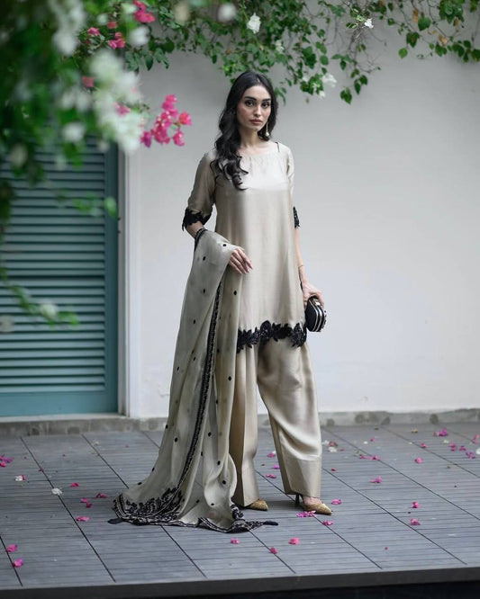 Aasma Touch Of Bold Black Farshi Salwar Suit