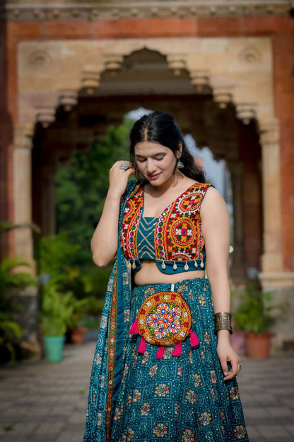 Radiate Festive Elegance Gamthi Patch Navratri Lehenga  Choli