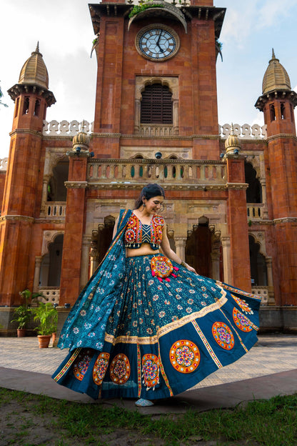 Radiate Festive Elegance Gamthi Patch Navratri Lehenga  Choli