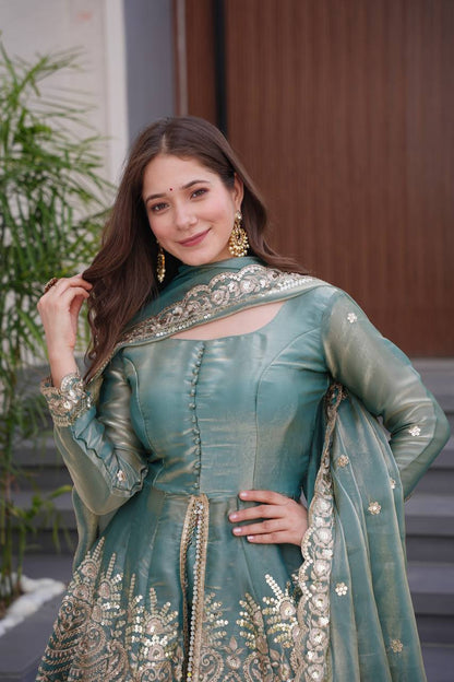 Zayra Royal Emerald Edition Green Sharara Set