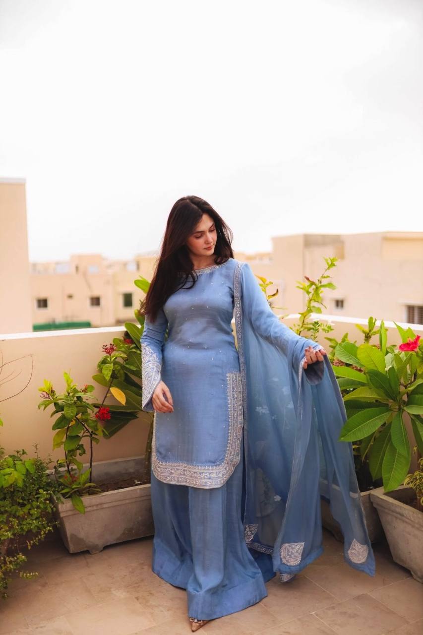 Amaira Bright Motif Embroidered Elegance Sharara Set