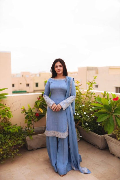Amaira Bright Motif Embroidered Elegance Sharara Set