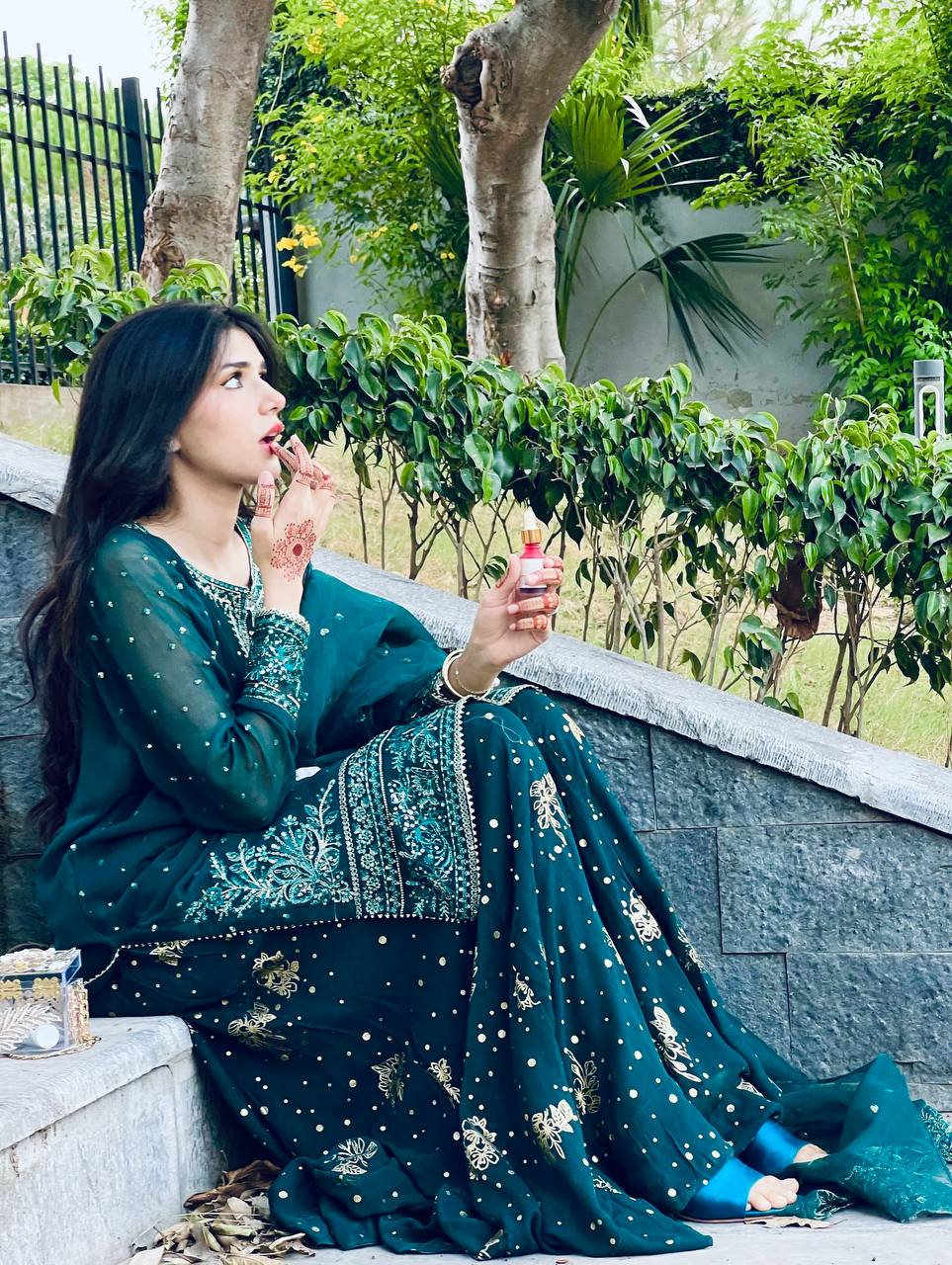 Tamanna Emerald Teal beautifully Georgette Suit