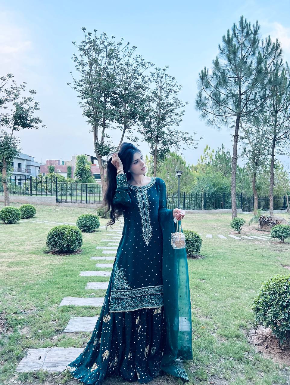 Tamanna Emerald Teal beautifully Georgette Suit