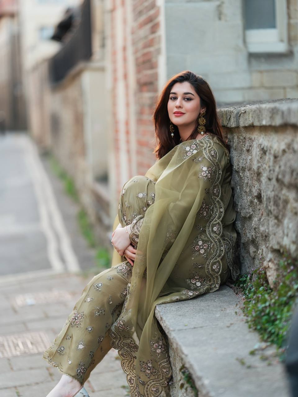 Zaitoon Zariya Olive Embroidered Grace Set