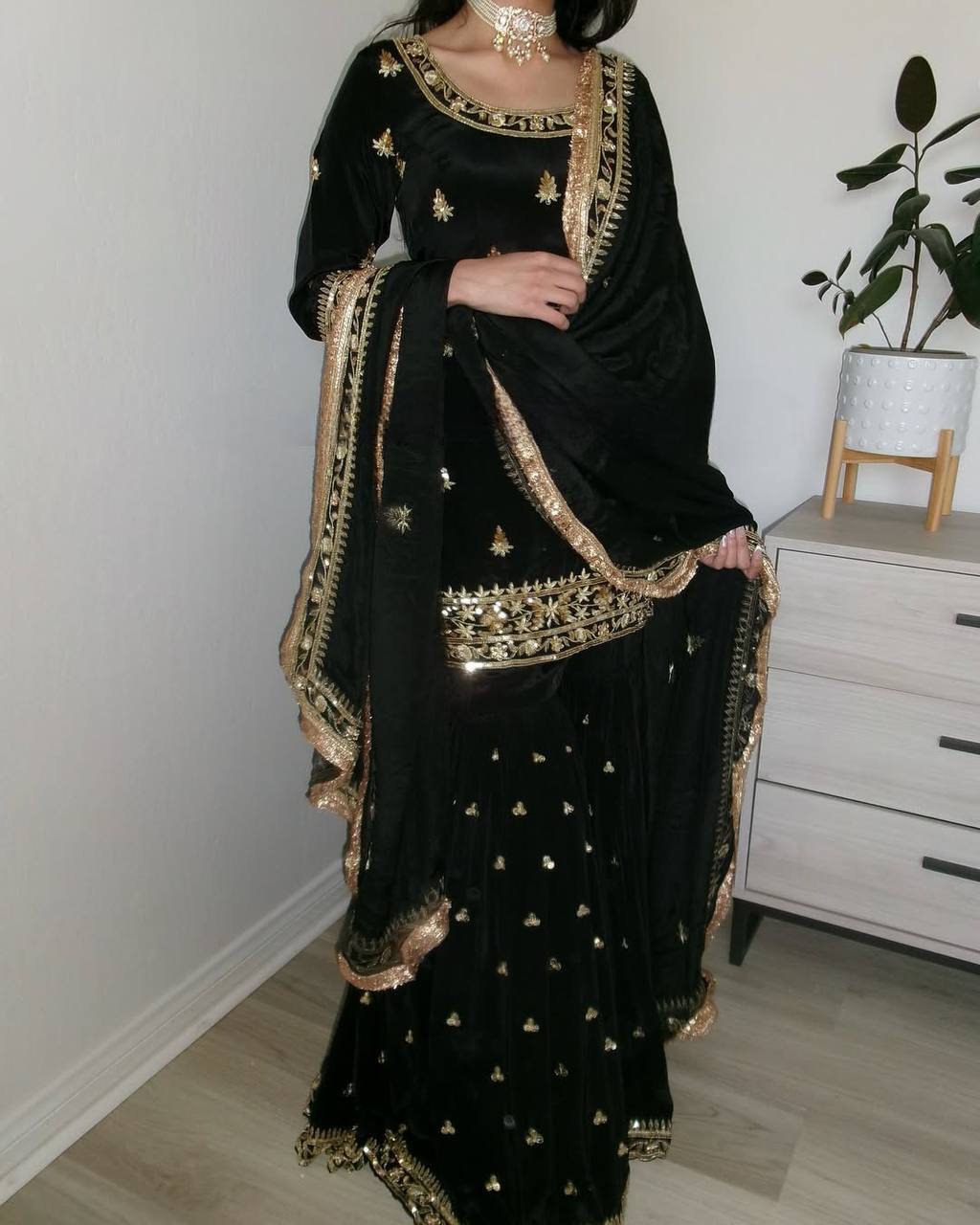 Nazaakat Glow Partywear Embroidered Sharara Suit