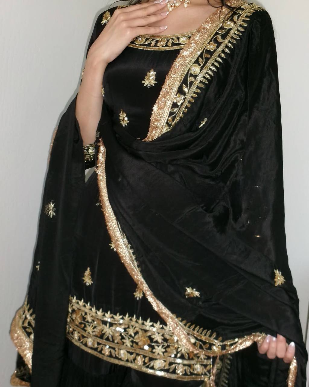 Nazaakat Glow Partywear Embroidered Sharara Suit