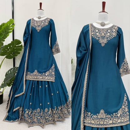 Saffron Royal Classic Short Kurti Lehenga Set