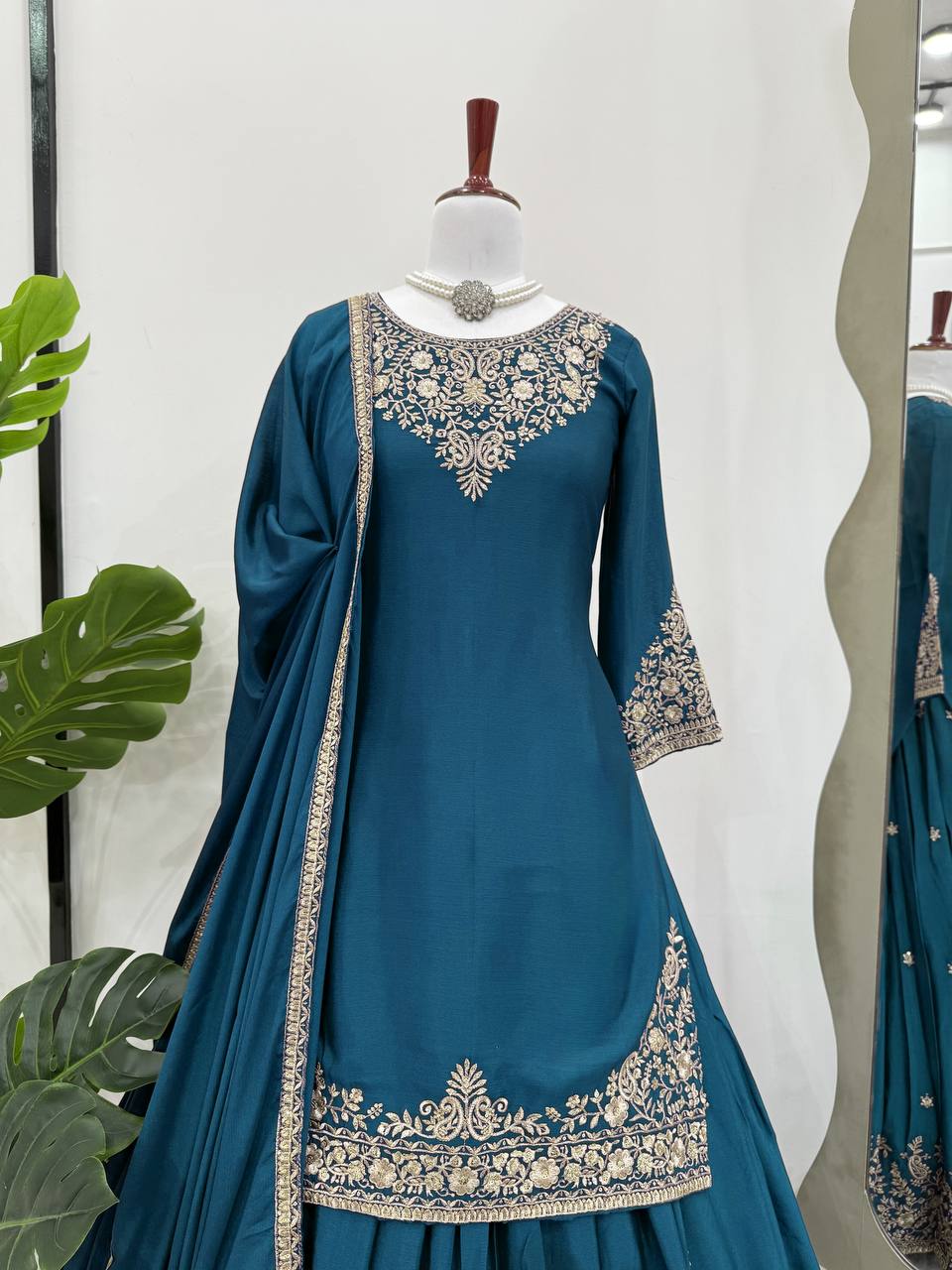 Saffron Royal Classic Short Kurti Lehenga Set