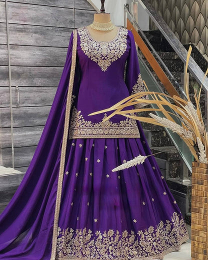 Saffron Royal Classic Short Kurti Lehenga Set
