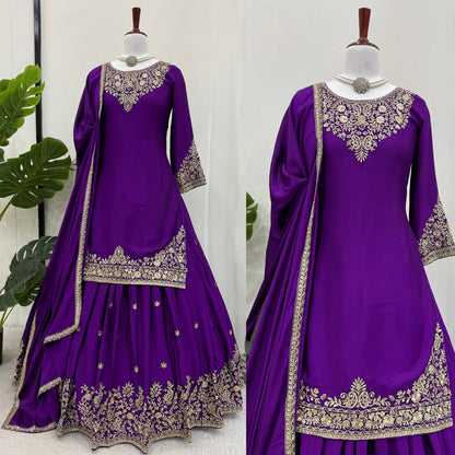 Saffron Royal Classic Short Kurti Lehenga Set