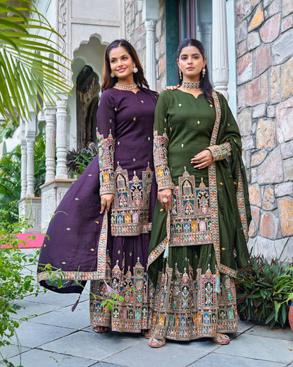 Reeva Royal Majesty Embroidered  Plazzo  Set