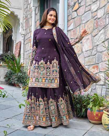 Reeva Royal Majesty Embroidered  Plazzo  Set
