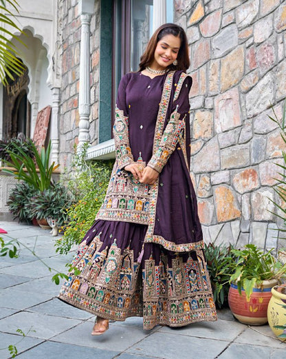 Reeva Royal Majesty Embroidered  Plazzo  Set