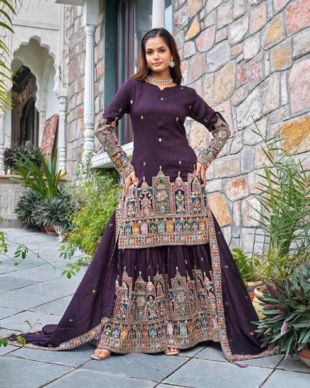 Reeva Royal Majesty Embroidered  Plazzo  Set