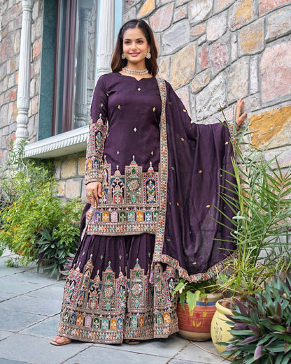 Reeva Royal Majesty Embroidered  Plazzo  Set