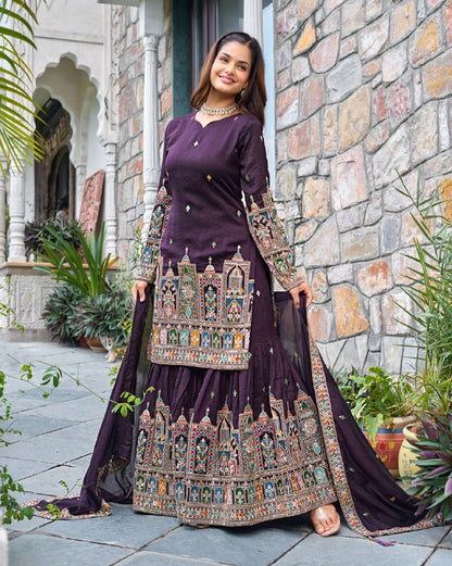Reeva Royal Majesty Embroidered  Plazzo  Set
