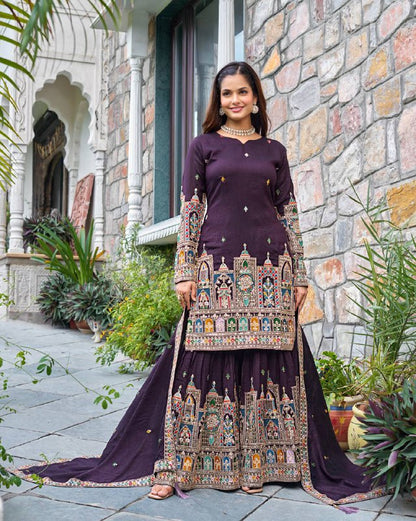 Reeva Royal Majesty Embroidered  Plazzo  Set
