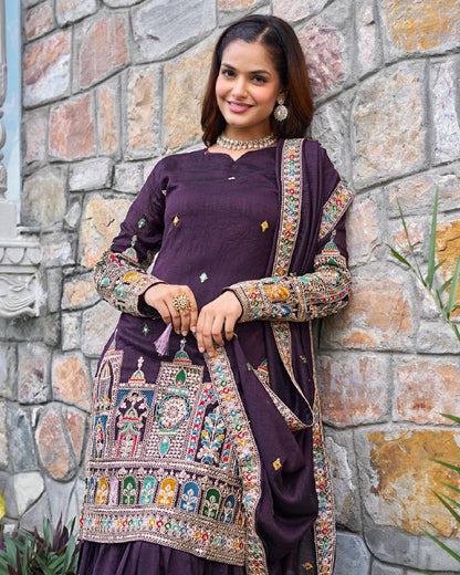 Reeva Royal Majesty Embroidered  Plazzo  Set