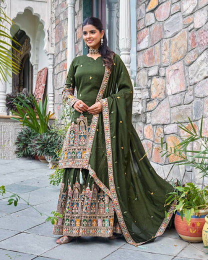Reeva Royal Majesty Embroidered  Plazzo  Set