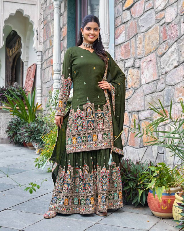 Reeva Royal Majesty Embroidered  Plazzo  Set