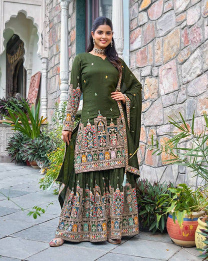 Reeva Royal Majesty Embroidered  Plazzo  Set