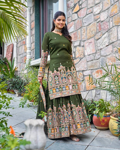 Reeva Royal Majesty Embroidered  Plazzo  Set
