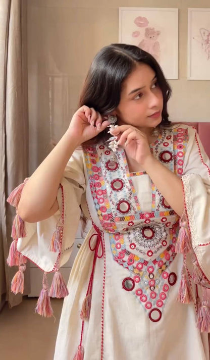 Rakhi Special Premium Designer Pure Cotton Kurta with Palazzo