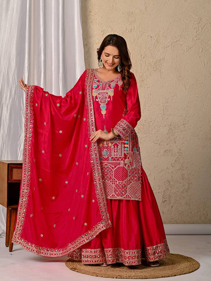 Rang-e-Gulab Festive Embroidered Gharara Ensemble