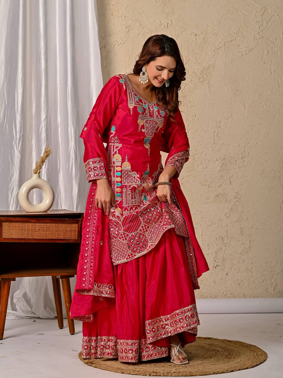Rang-e-Gulab Festive Embroidered Gharara Ensemble