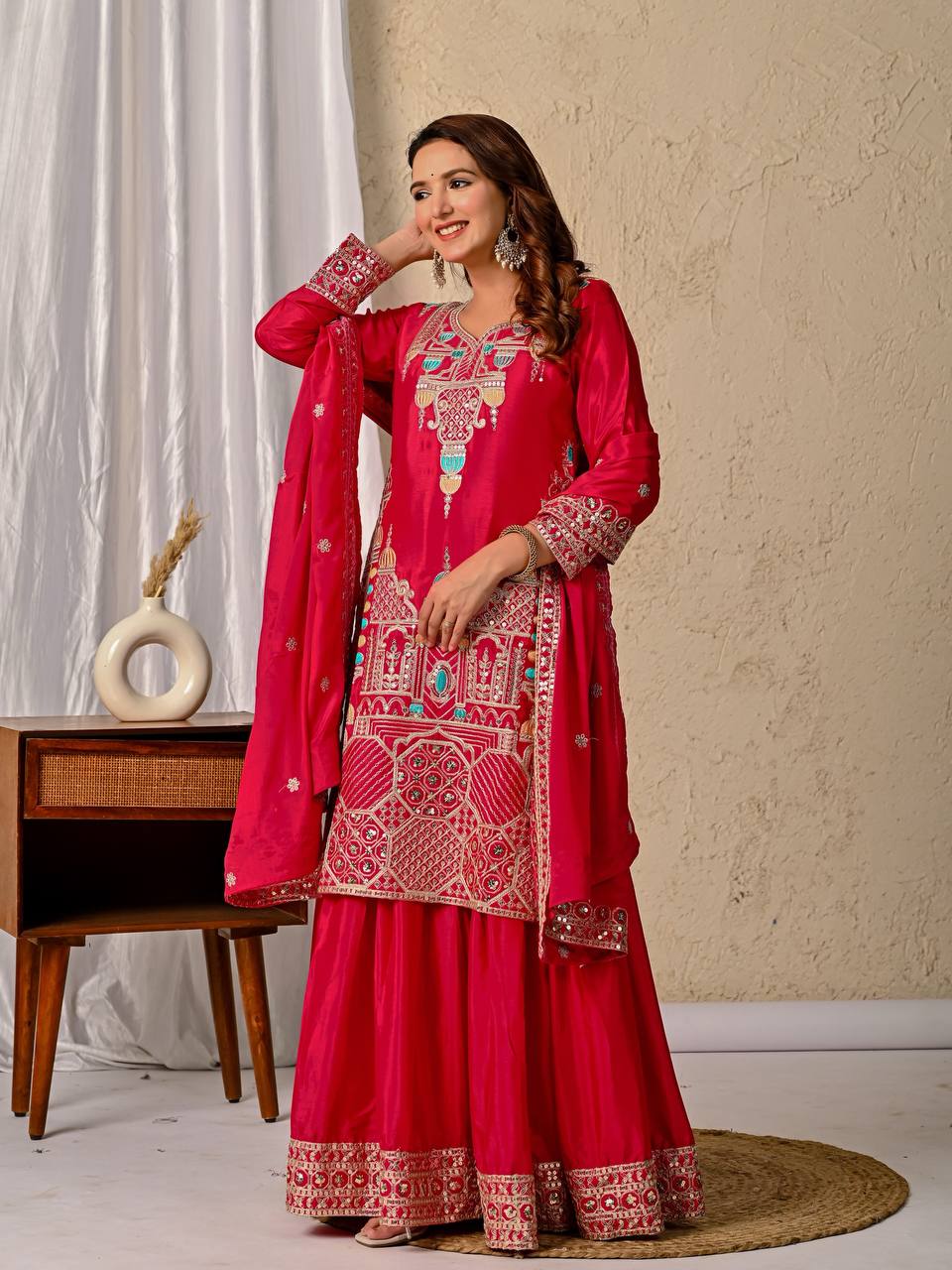 Rang-e-Gulab Festive Embroidered Gharara Ensemble