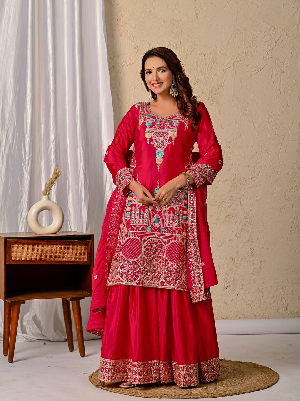 Rang-e-Gulab Festive Embroidered Gharara Ensemble