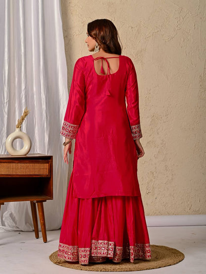 Rang-e-Gulab Festive Embroidered Gharara Ensemble