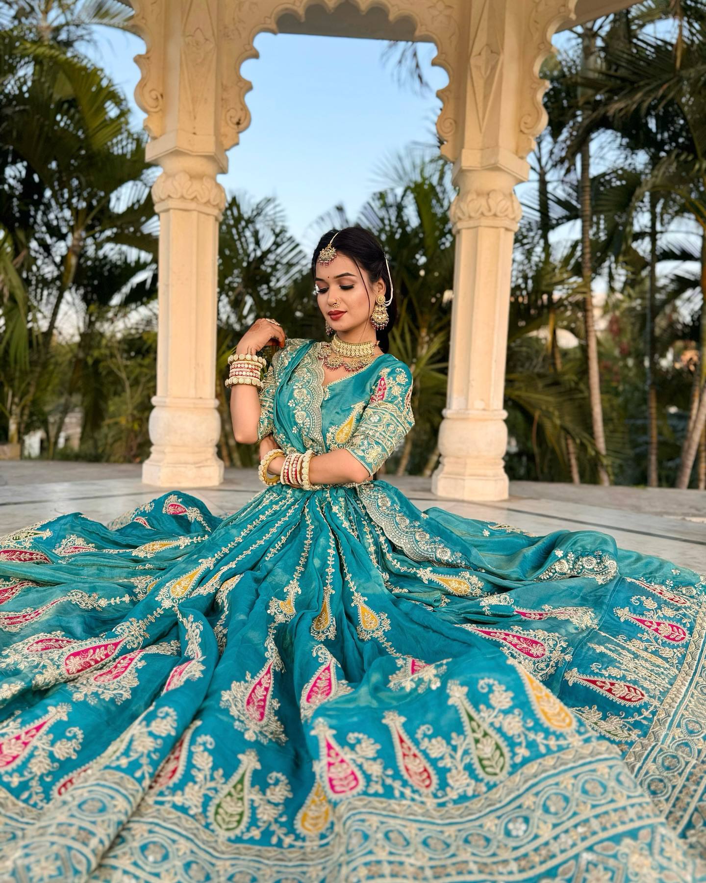 Neel Kamal Patola Embroidered Lehenga Set