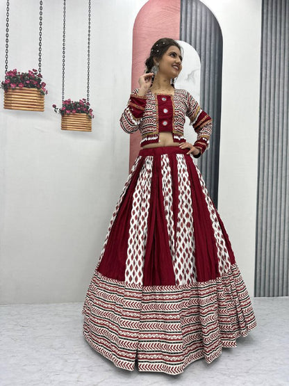 Gulzaar Grace Pure Cotton Lehenga Set with Dupatta & Blouse