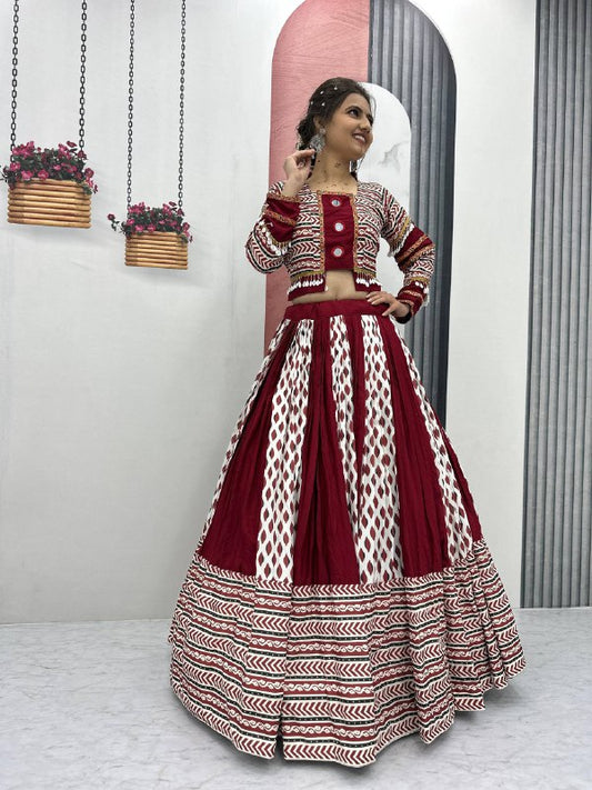 Gulzaar Grace Pure Cotton Lehenga Set with Dupatta & Blouse