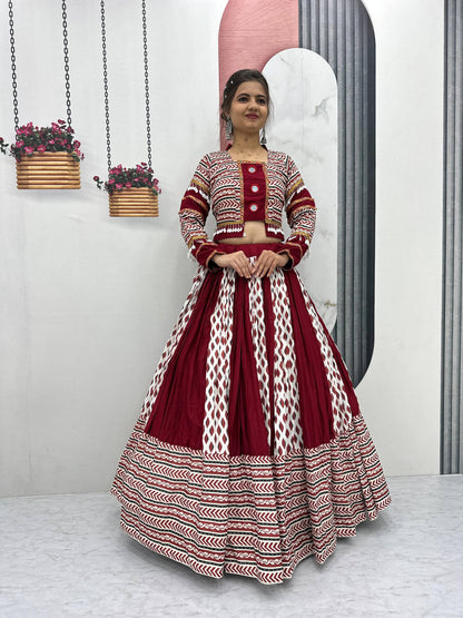 Gulzaar Grace Pure Cotton Lehenga Set with Dupatta & Blouse