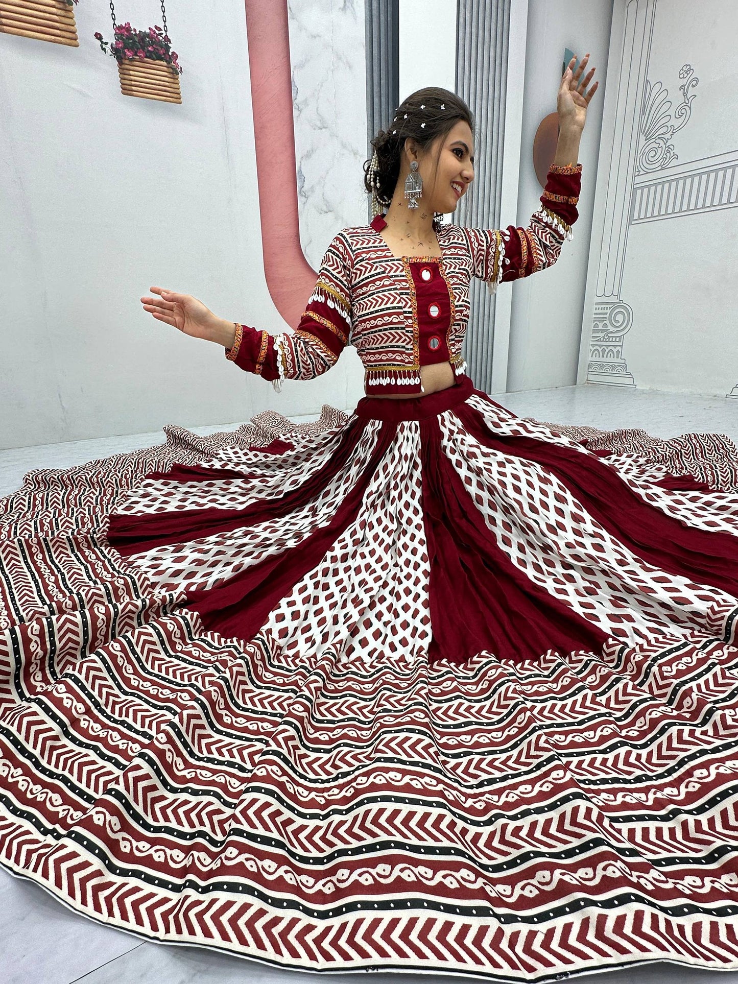 Gulzaar Grace Pure Cotton Lehenga Set with Dupatta & Blouse