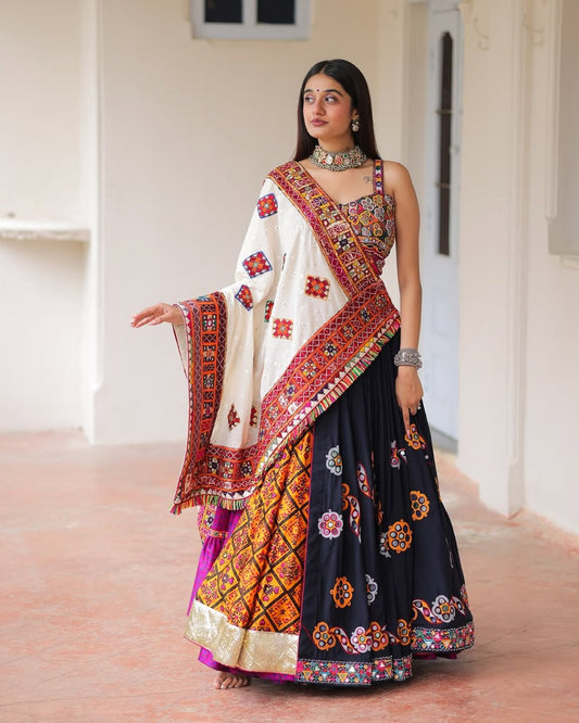 Rangtaali Multicolor Bandhani Embroidered Lehenga Set