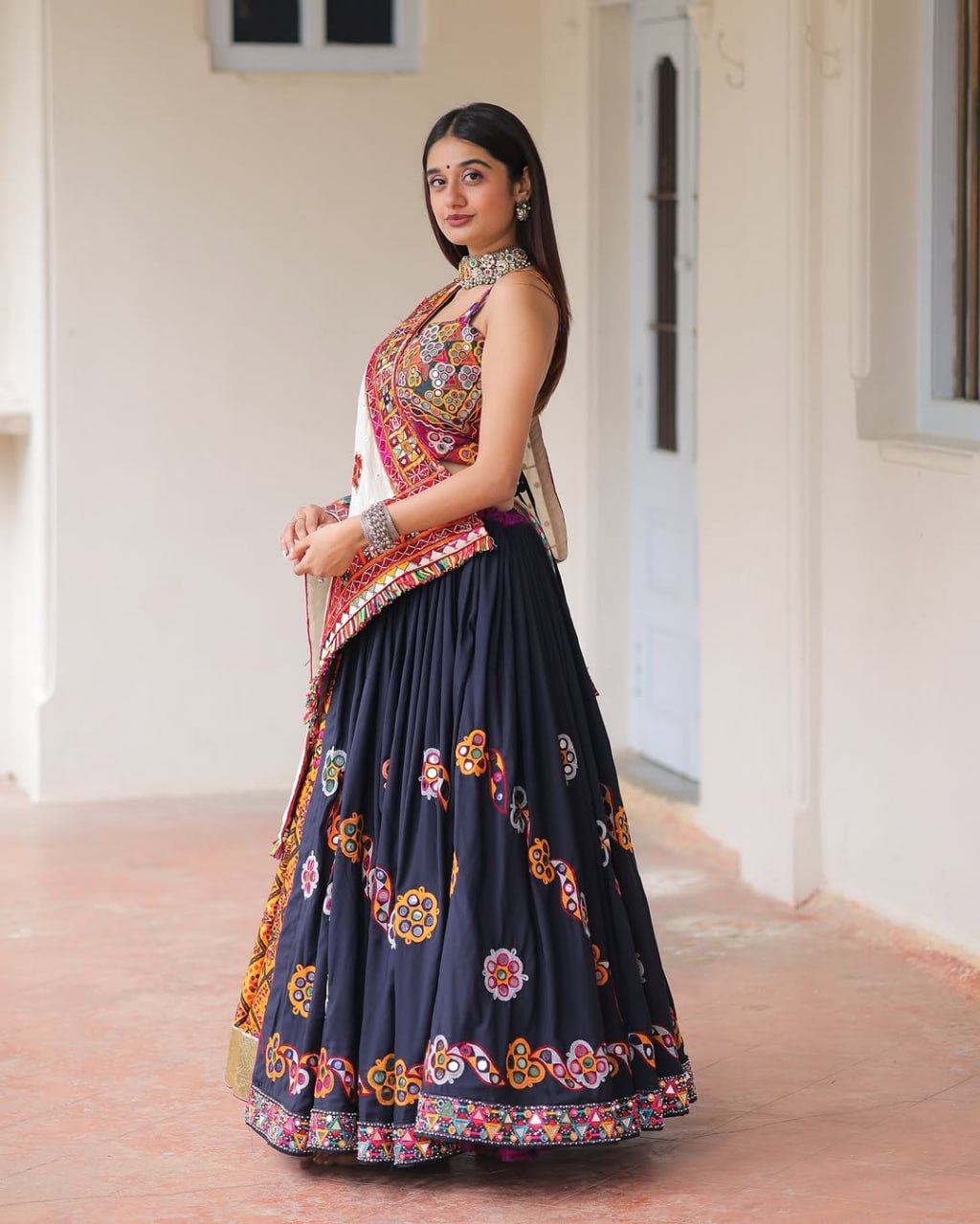 Rangtaali Multicolor Bandhani Embroidered Lehenga Set
