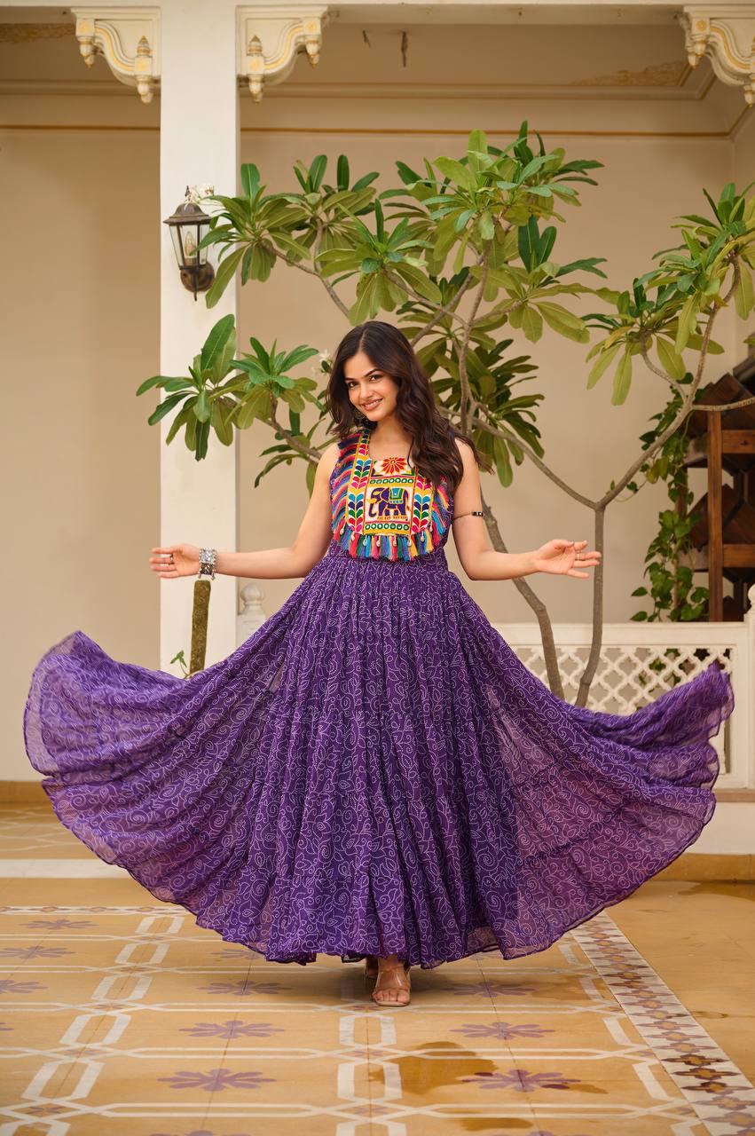 Kesarika Queen Kutchi Embroidered Fully Flair Gown