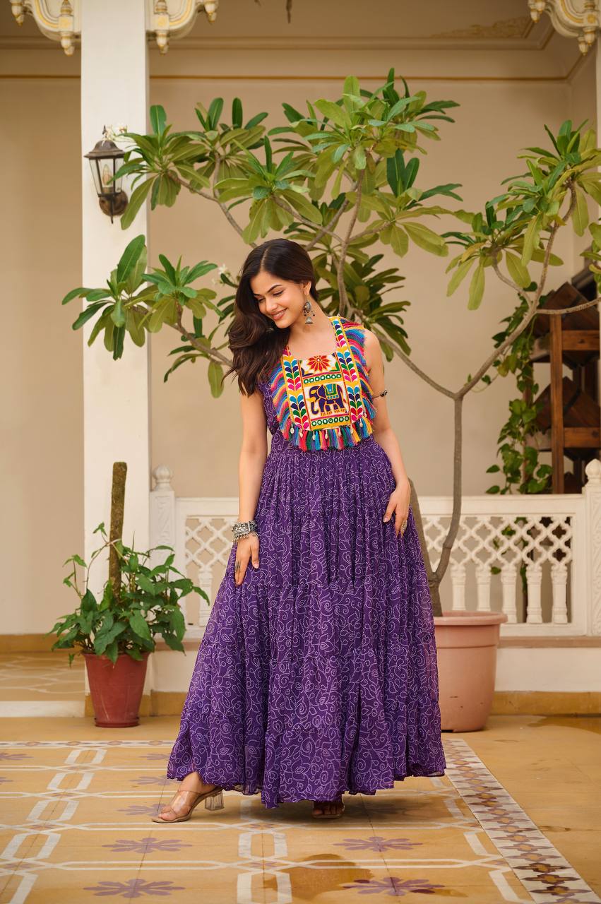 Kesarika Queen Kutchi Embroidered Fully Flair Gown