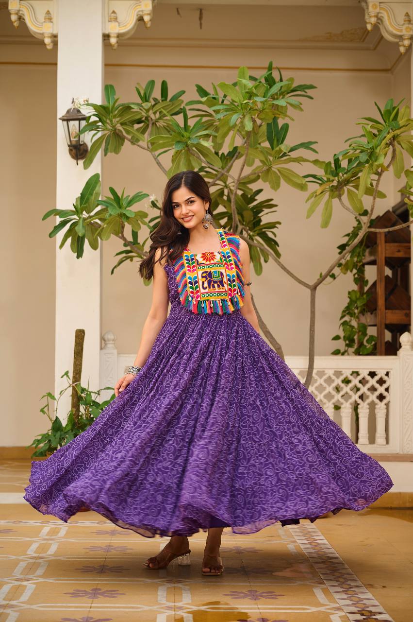 Kesarika Queen Kutchi Embroidered Fully Flair Gown