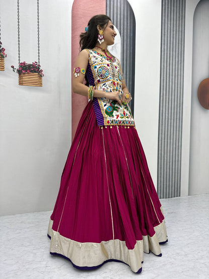 Krisha Magic Hand-Embroidered Kutchi Mirror Work Lehenga Set