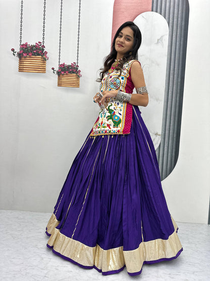 Krisha Magic Hand-Embroidered Kutchi Mirror Work Lehenga Set