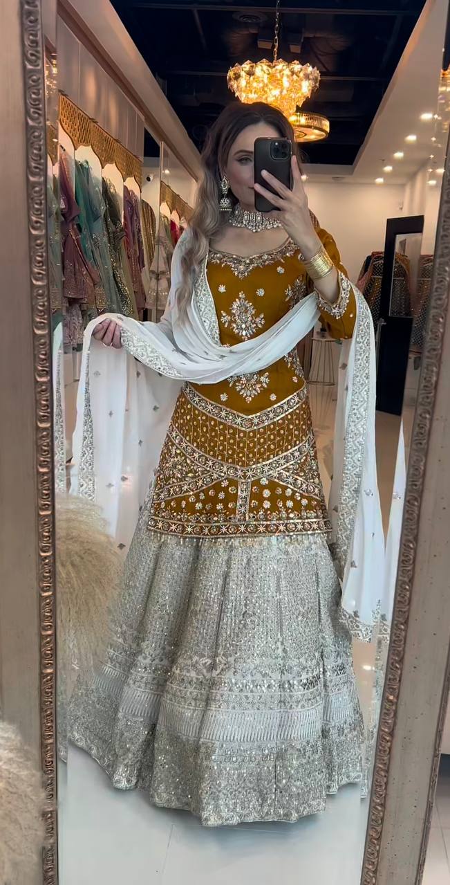 Gulnoor Hand Embellished Luxe Sharara Set