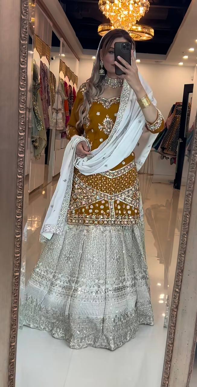 Gulnoor Hand Embellished Luxe Sharara Set