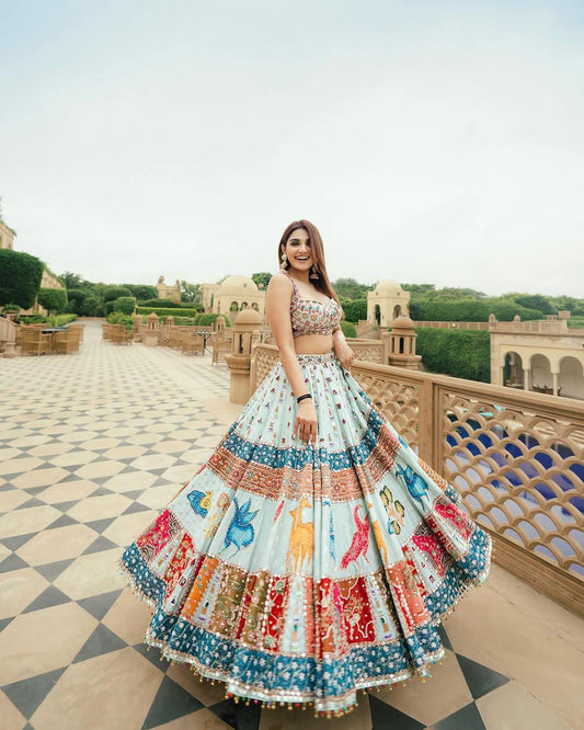 Rangila Raas Multicolour Mirror Work Lehenga Set